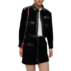 Best Pirce ⌛ Maje Vinili Cropped Jacket Black 🔥