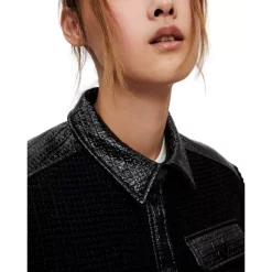 Best Pirce ⌛ Maje Vinili Cropped Jacket Black 🔥 -Women's dress Shop unnamed file 121