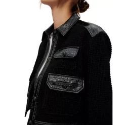 Best Pirce ⌛ Maje Vinili Cropped Jacket Black 🔥 -Women's dress Shop unnamed file 122