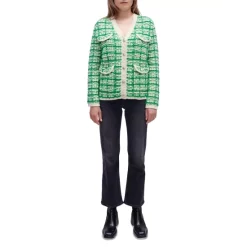 Brand new 😍 Maje Metalo Tweed Knit Cardigan Green 👏