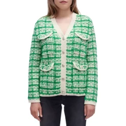 Brand new 😍 Maje Metalo Tweed Knit Cardigan Green 👏 -Women's dress Shop unnamed file 126