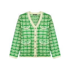 Brand new 😍 Maje Metalo Tweed Knit Cardigan Green 👏 -Women's dress Shop unnamed file 127