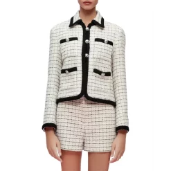 Best deal 😍 Maje Vitalo Tweed Jacket Ecru Black ⭐