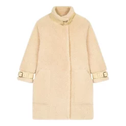 Cheap 🎉 Maje Gibsy Shearling 🧥 Coat Ecru ⌛ -Women's dress Shop unnamed file 142