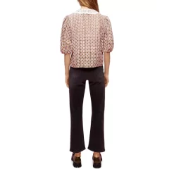 Flash Sale 🥰 Maje Cosange Embroidered Collar Printed Linen 👕 Shirt Tiles Ecru 🔥 -Women's dress Shop unnamed file 150