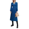 Flash Sale 😀 Maje Riannette Smocked Midi 👗 Dress Blue 🧨 -Women's dress Shop unnamed file 179
