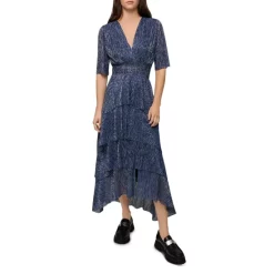 Promo π₯ Maje Ruffini Metallic Tiered π Dress Navy π