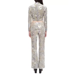 Deals ❤️ Maje Laneli Velvet Floral Sequined Top Silver 🔔 -Women's dress Shop unnamed file 194