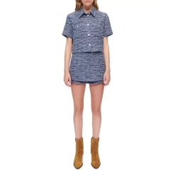 Budget 🎁 Maje Colly Button Front Blouse Blue 🥰 -Women's dress Shop unnamed file 199