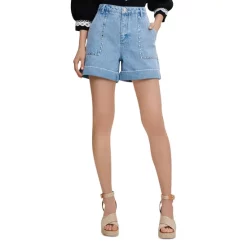 Discount 🔥 Maje Idrio Studded Denim Shorts Blue 👏