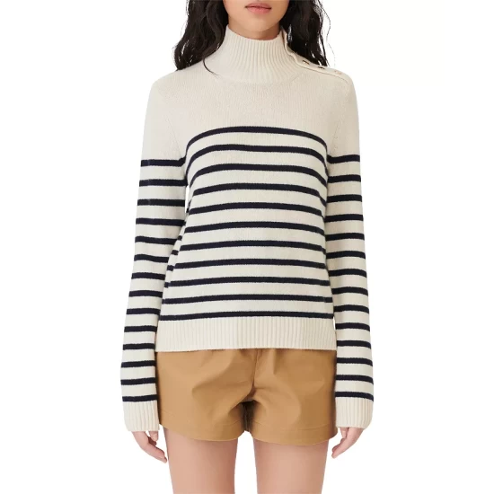 Discount π Maje Montsi Striped Cashmere Sweater Black/white β 5 Discount π Maje Montsi Striped Cashmere Sweater Black/white β - Image 3