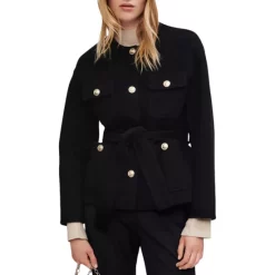 Deals 😍 Maje Giface Belted Jacket Black 🤩