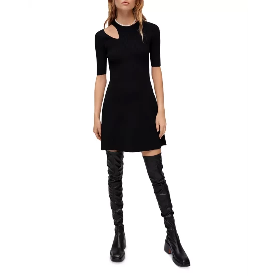 Hot Sale π Maje Riviana Cutout Knit π Dress Black π 3 Hot Sale π Maje Riviana Cutout Knit π Dress Black π