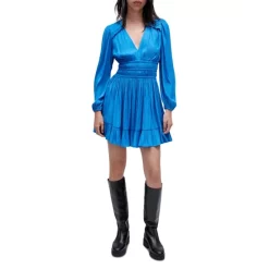 Budget 👏 Maje Dot Print Ruffled Mini 👗 Dress - 150th Anniversary Exclusive Blue ✨