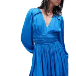 Budget 👏 Maje Dot Print Ruffled Mini 👗 Dress - 150th Anniversary Exclusive Blue ✨ -Women's dress Shop unnamed file 252