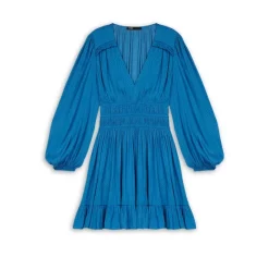 Budget 👏 Maje Dot Print Ruffled Mini 👗 Dress - 150th Anniversary Exclusive Blue ✨ -Women's dress Shop unnamed file 253