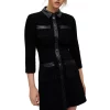 Hot Sale ⌛ Maje Rinili Contrast Trim 👗 Dress Black 🛒 -Women's dress Shop unnamed file 259
