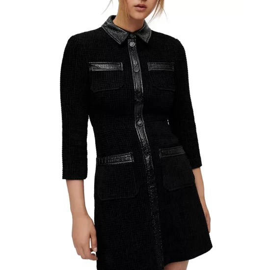 Hot Sale β Maje Rinili Contrast Trim π Dress Black π 3 Hot Sale β Maje Rinili Contrast Trim π Dress Black π
