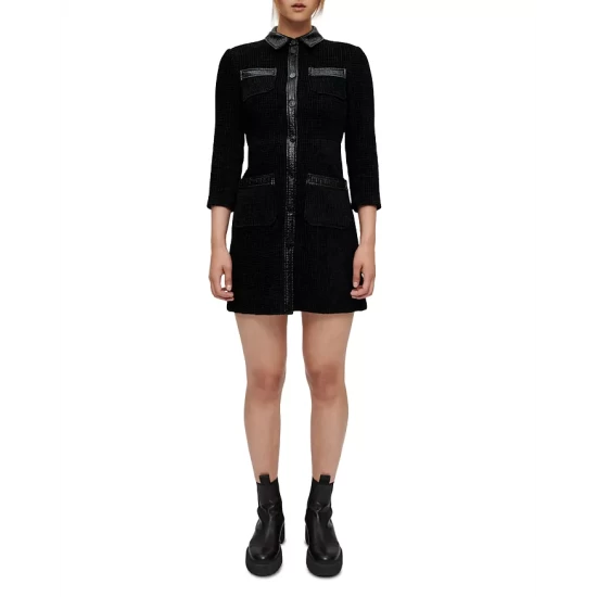 Hot Sale β Maje Rinili Contrast Trim π Dress Black π 4 Hot Sale β Maje Rinili Contrast Trim π Dress Black π - Image 2