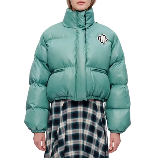 Outlet βοΈ Maje Gazele Quilted Mock Neck Jacket Green π 3 Outlet βοΈ Maje Gazele Quilted Mock Neck Jacket Green π