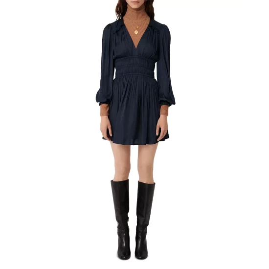 Promo π Maje Riane Satin Mini π Dress Navy π 3 Promo π Maje Riane Satin Mini π Dress Navy π