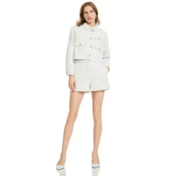 Flash Sale ✨ Maje Sequined Check Shorts - 150th Anniversary Exclusive White 🔥 -Women's dress Shop unnamed file 316