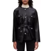 Cheap 🔥 Maje Leather Embossed Button Belted Jacket Black ⭐ -Women's dress Shop unnamed file 374