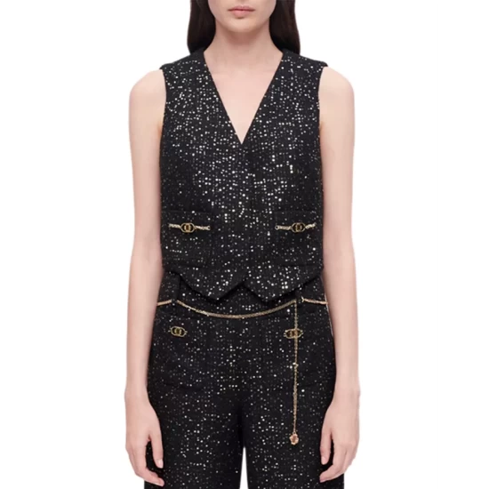 Discount π Maje Vitosele V Neck Jewel Detail Sweater Vest Black β€οΈ 3 Discount π Maje Vitosele V Neck Jewel Detail Sweater Vest Black β€οΈ