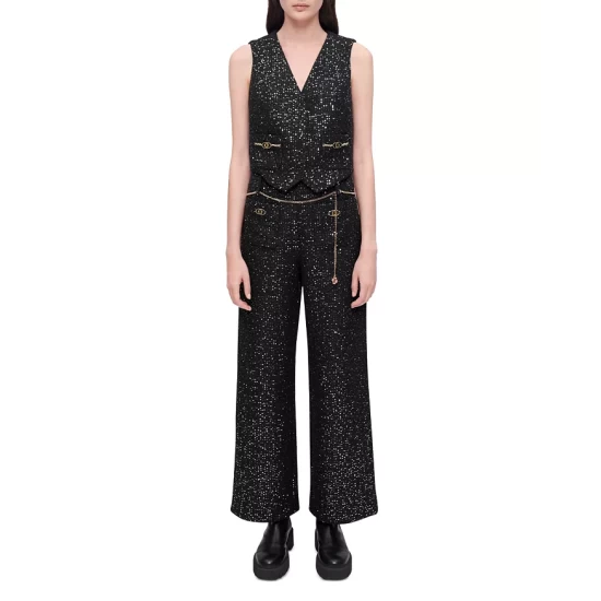 Discount π Maje Vitosele V Neck Jewel Detail Sweater Vest Black β€οΈ 4 Discount π Maje Vitosele V Neck Jewel Detail Sweater Vest Black β€οΈ - Image 2