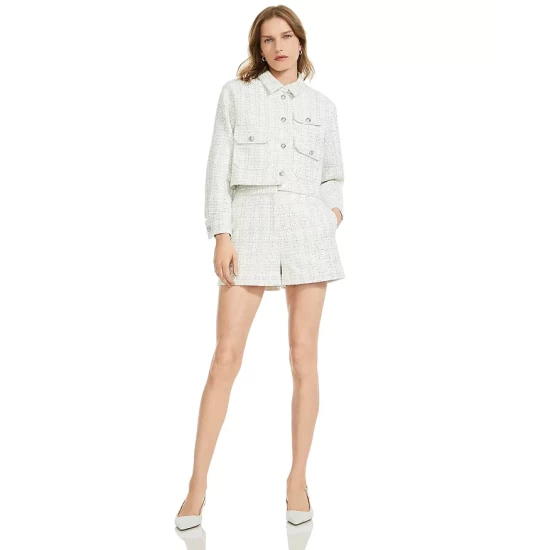 Buy π Maje Sequined Check Jacket - 150th Anniversary Exclusive White π 2 Buy π Maje Sequined Check Jacket - 150th Anniversary Exclusive White π