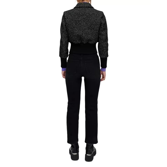 New 𧨠Maje Bopieste Cropped Tweed Jacket Black π― 5 New 𧨠Maje Bopieste Cropped Tweed Jacket Black π― - Image 3