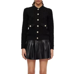 Promo 💯 Maje Monserra Mock Neck Cardigan Black 💯