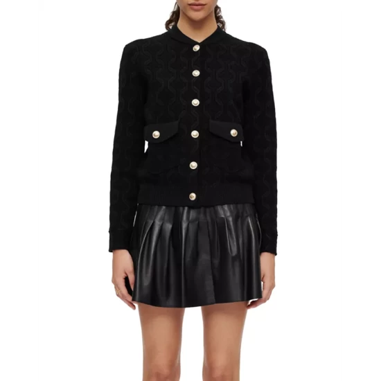 Promo π― Maje Monserra Mock Neck Cardigan Black π― 3 Promo π― Maje Monserra Mock Neck Cardigan Black π―