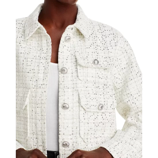 Buy π Maje Sequined Check Jacket - 150th Anniversary Exclusive White π 6 Buy π Maje Sequined Check Jacket - 150th Anniversary Exclusive White π - Image 5