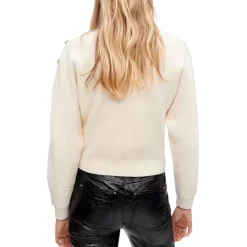 Discount 🥰 Maje Marnia Cropped Sweater Ecru ⭐ -Women's dress Shop unnamed file 436