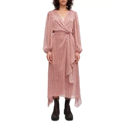 Deals 💯 Maje Rolivate Side Tie 👗 Dress Mini Flower 😉