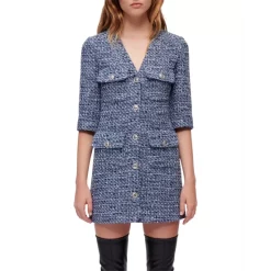Best deal π Maje Rollye Tweed Mini π Dress Blue π₯°