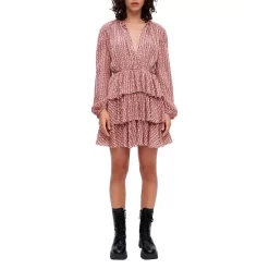 Coupon ⭐ Maje Rilivate Floral Print Tiered 👗 Dress Mini Flower 🧨