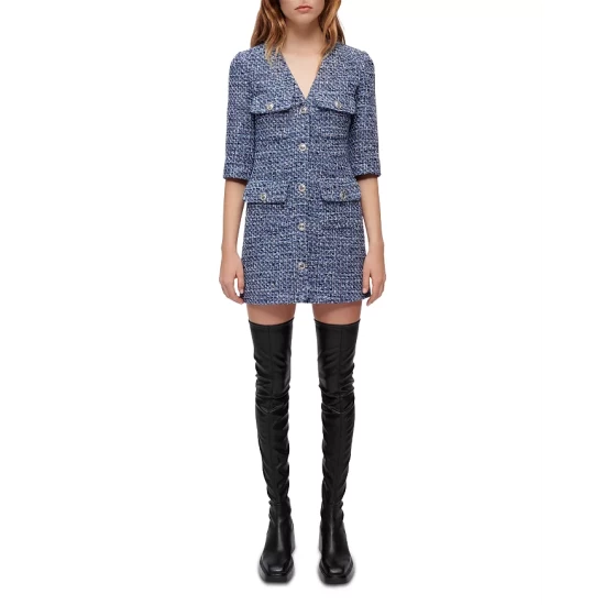 Best deal π Maje Rollye Tweed Mini π Dress Blue π₯° 4 Best deal π Maje Rollye Tweed Mini π Dress Blue π₯° - Image 2