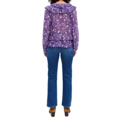 Brand new 🎁 Maje Loleta Dahlia Printed Top Purple ⌛ -Women's dress Shop unnamed file 492