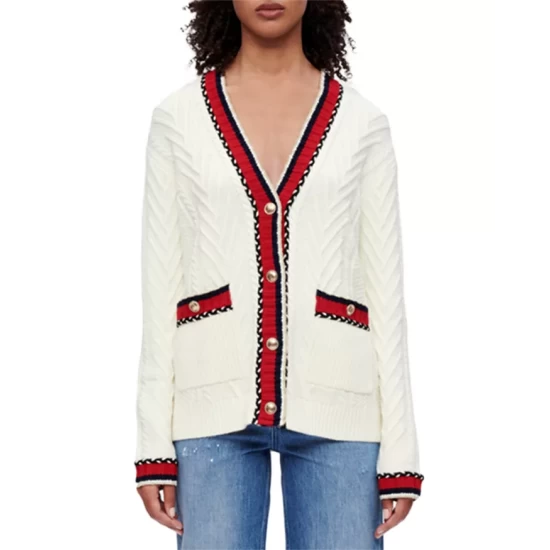 Outlet β Maje Medi Contrast Stripe Braided Cardigan Ecru π 3 Outlet β Maje Medi Contrast Stripe Braided Cardigan Ecru π