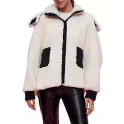 Deals 🥰 Maje Gynile Hooded Puffer 🧥 Coat Ecru 🎉