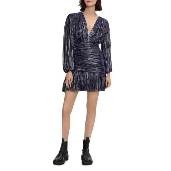 Cheap π Maje Draped LamΓ© π Dress Navy 𧨠3 Cheap π Maje Draped LamΓ© π Dress Navy π§¨