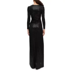 New ✔️ Maje Rilexis Cutout Chainmail Gown Black ✨ -Women's dress Shop unnamed file 526