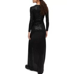 New ✔️ Maje Rilexis Cutout Chainmail Gown Black ✨ -Women's dress Shop unnamed file 527