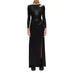 New ✔️ Maje Rilexis Cutout Chainmail Gown Black ✨ -Women's dress Shop unnamed file 528