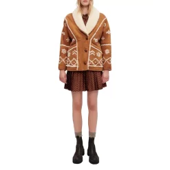 Promo 😀 Maje Gaboul Embroidered Shearling 🧥 Coat Camel 😀 -Women's dress Shop unnamed file 543
