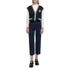 Discount π Maje Slim Fit Cropped Pants Navy π―