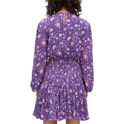 New 👏 Maje Roleta Floral Cutout 👗 Dress Purple 👍 -Women's dress Shop unnamed file 548