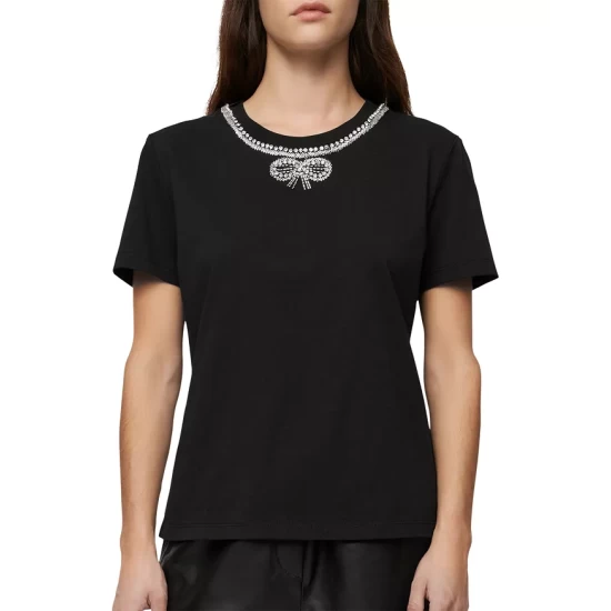 Buy ❤️ Maje Topala Rhinestone Tee Black ✔️ 3 Buy ❤️ Maje Topala Rhinestone Tee Black ✔️